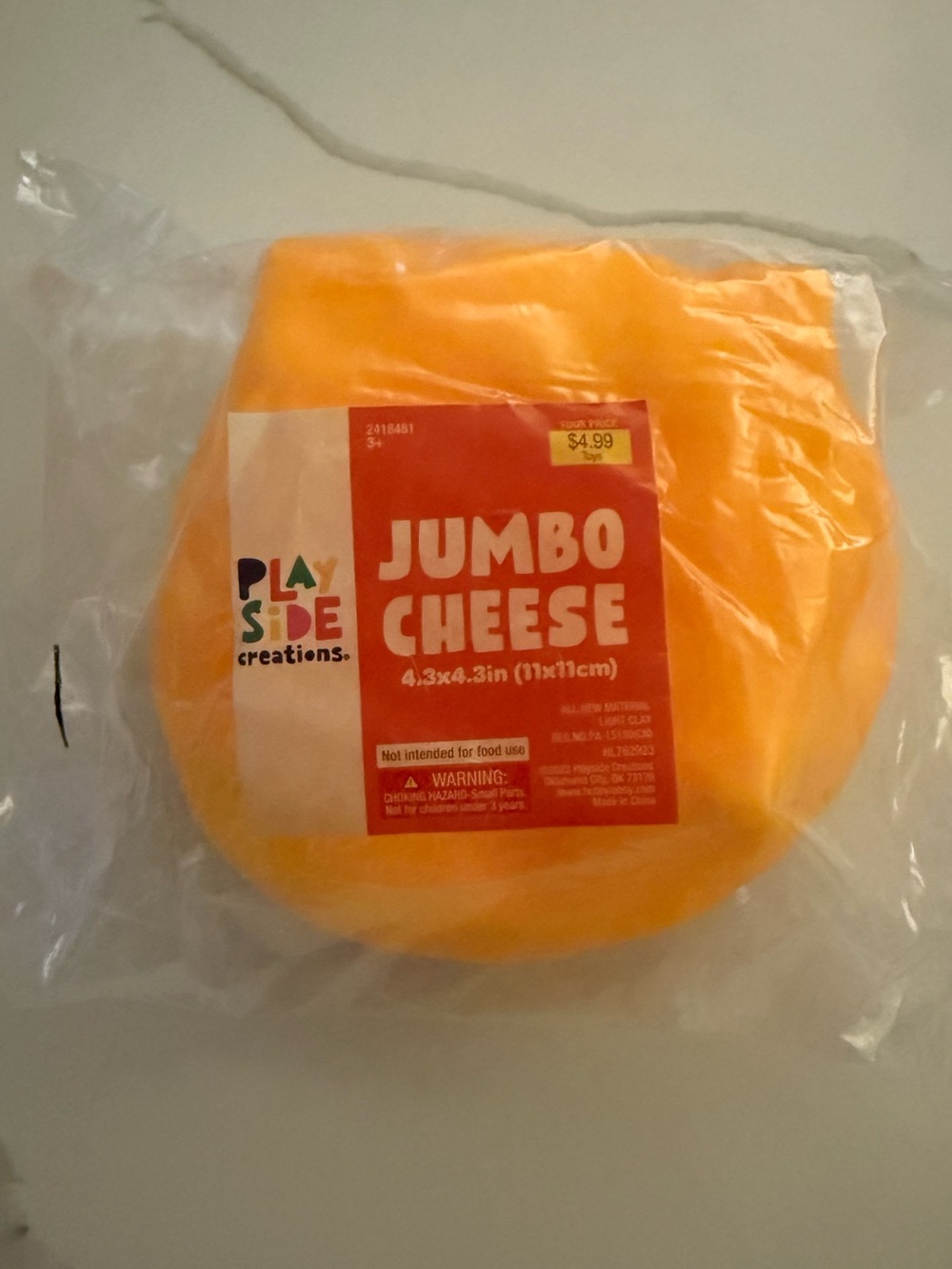Play Side Creations Jumbo Cheese 4.3”x4.3” New
